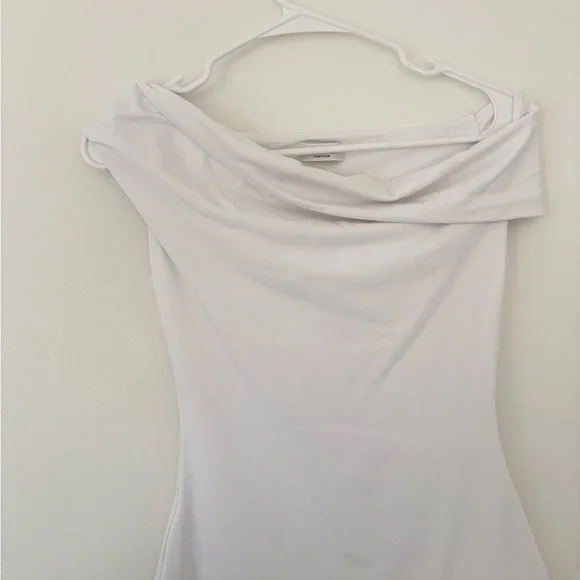 Aritzia White Original Contour Ravish Double Lined Off The Shoulder Dress Medium - Picture 8 of 13